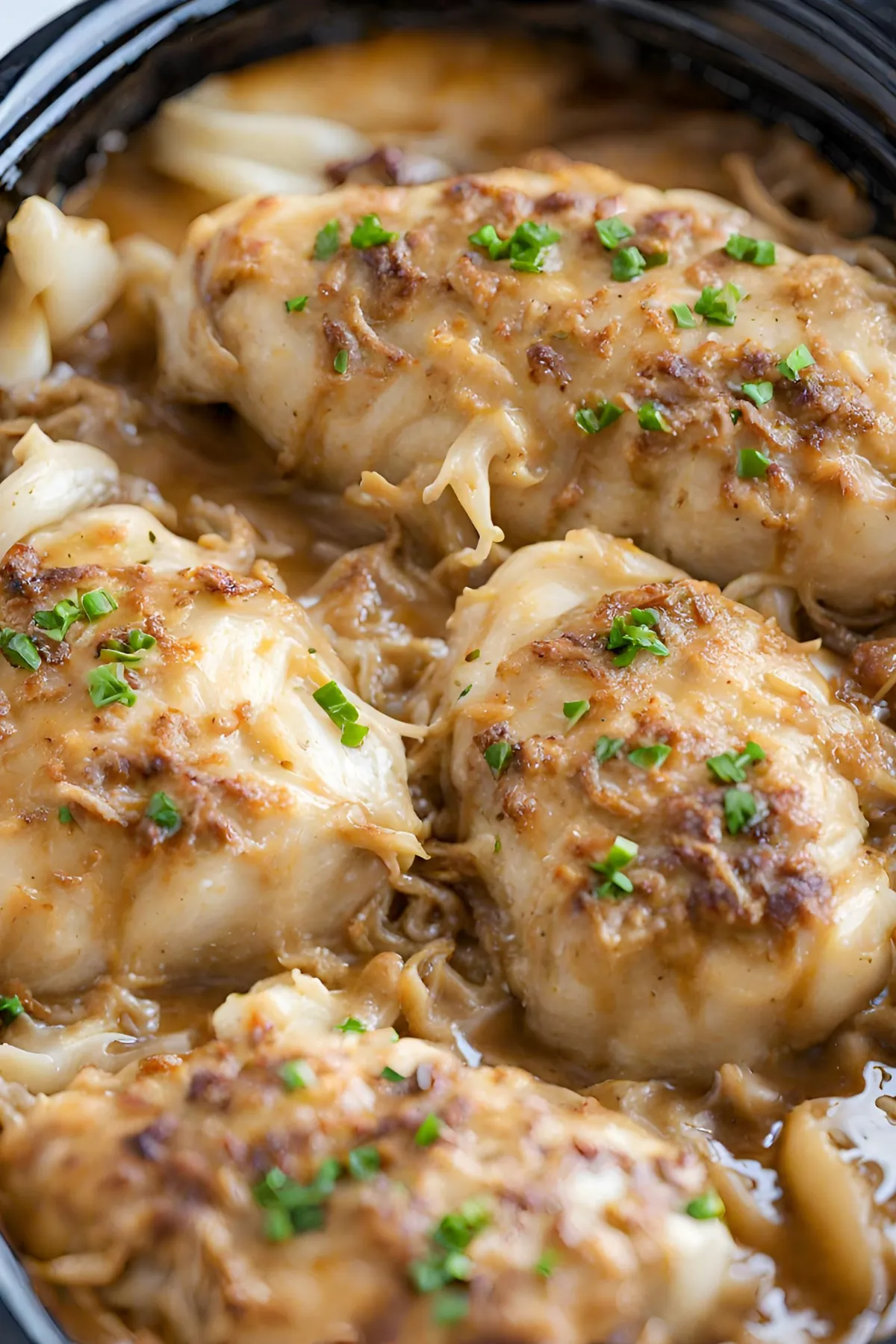 Easy Crockpot French Onion Chicken Recipe