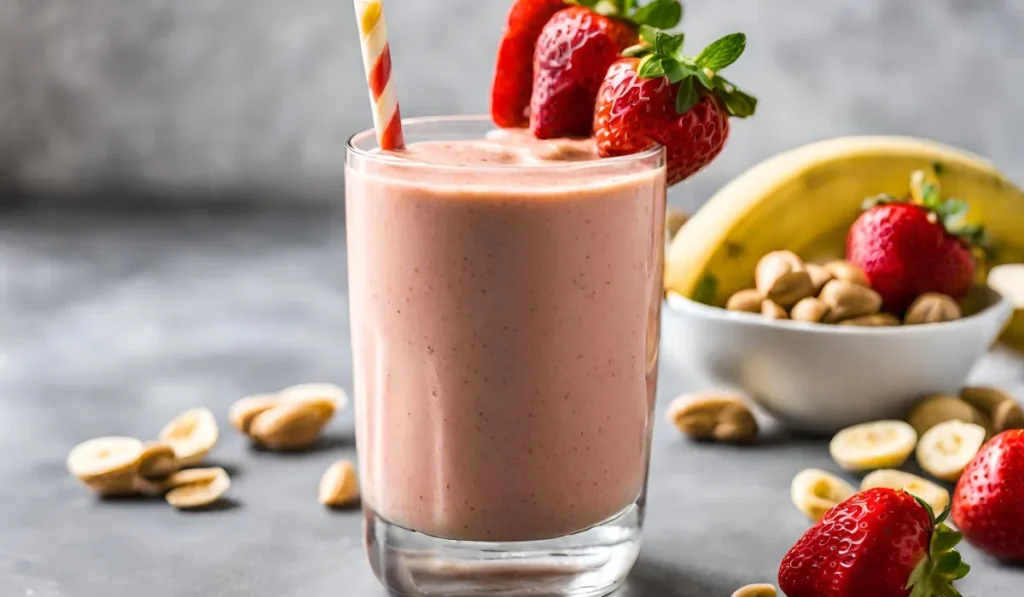 Strawberry Banana Peanut Butter Smoothie Recipe