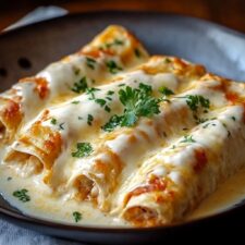 Delicious Chicken Enchiladas with Sour Cream White Sauce-image