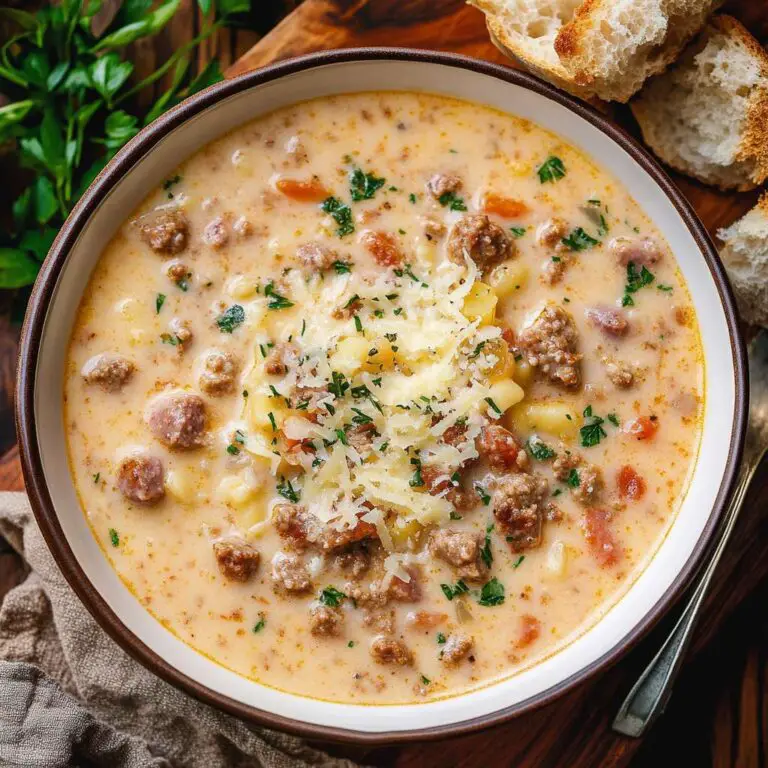 Delicious Creamy Parmesan Italian Sausage Soup Recipe