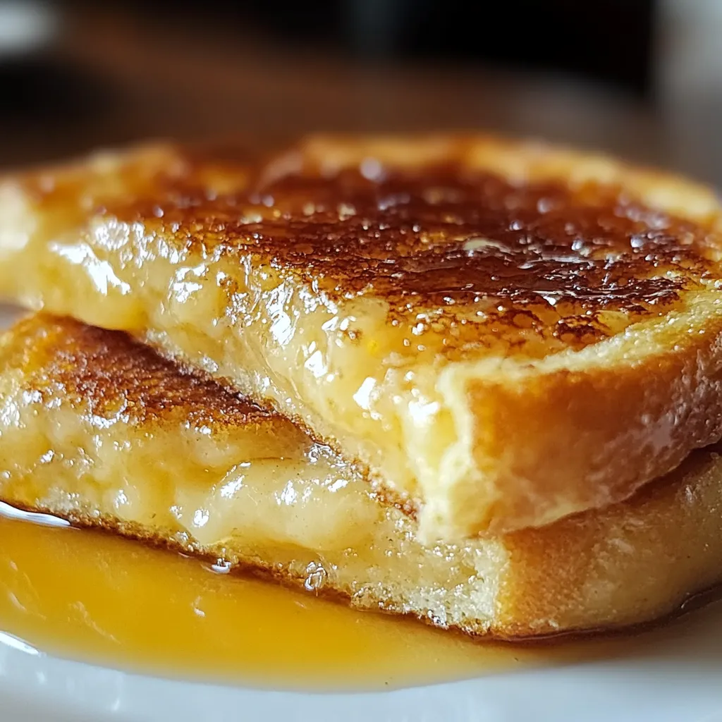 Overnight Crème Brûlée French Toast in a baking dish with golden caramelized topping, garnished with fresh berries.