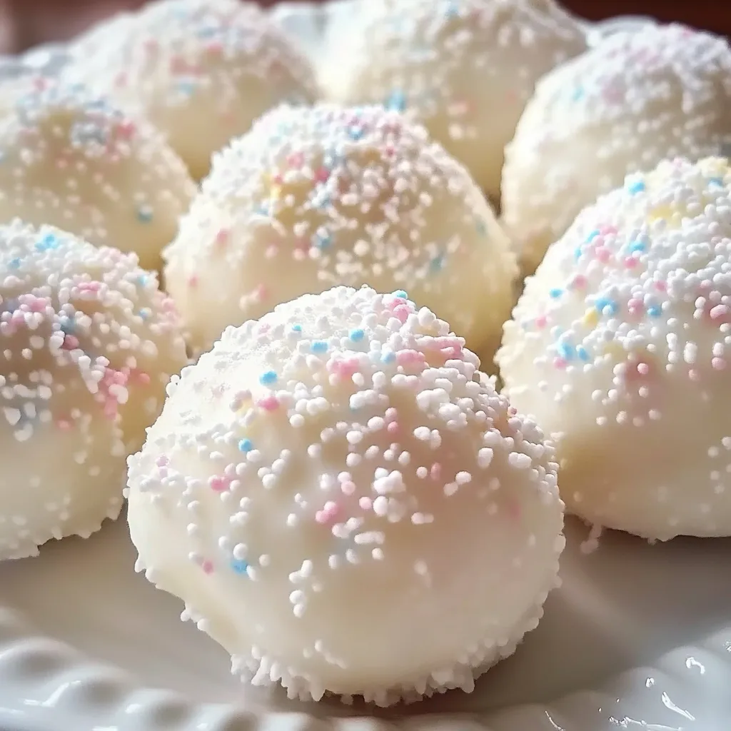 Sweetened Condensed Milk Snowball Cookies dusted with powdered sugar on a festive holiday platter.