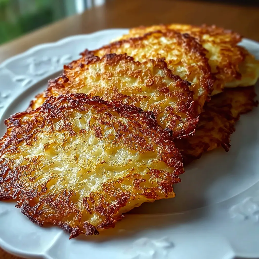Golden crispy German Potato Pancakes served with sour cream and applesauce