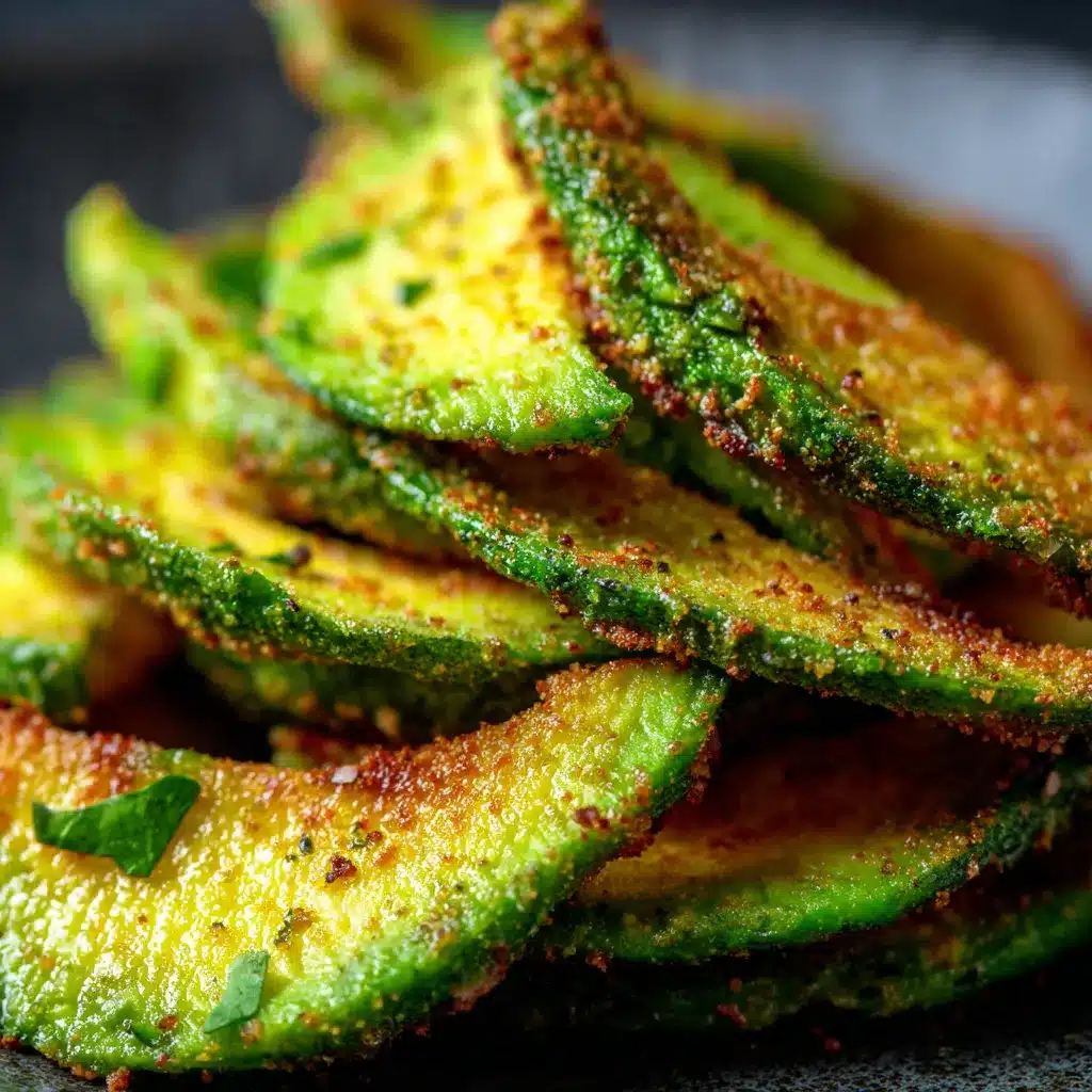 Crispy baked avocado chips on parchment paper – a keto-friendly snack made with cheese and spices.