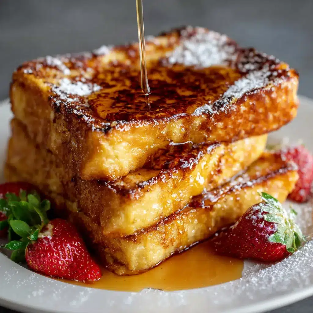 Crème Brûlée French Toast with caramelized sugar topping on a plate