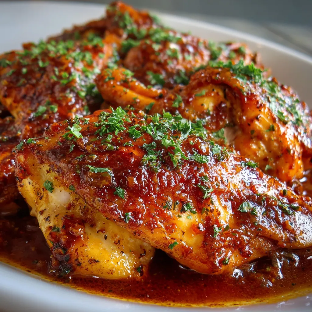 Sweet Baby Ray’s Crockpot Chicken – tender shredded chicken in BBQ sauce served over white rice in a rustic bowl.