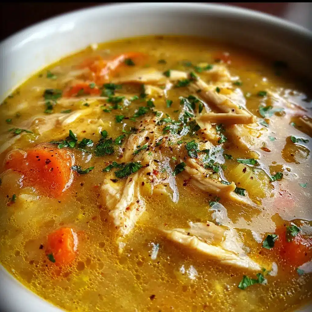 Bowl of creamy Crack Chicken Soup topped with crispy bacon, melted cheddar, and fresh parsley — rich, cozy, and comforting.