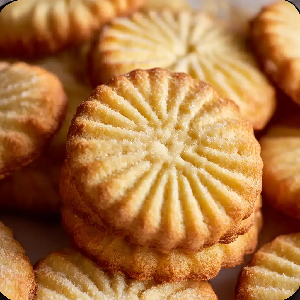 Golden French Butter Cookies (Sablés Bretons) on parchment — classic buttery cookies fresh from the oven.