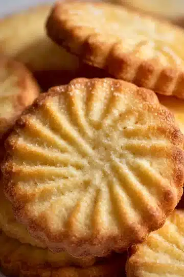 Golden French Butter Cookies (Sablés Bretons) on parchment — classic buttery cookies fresh from the oven.