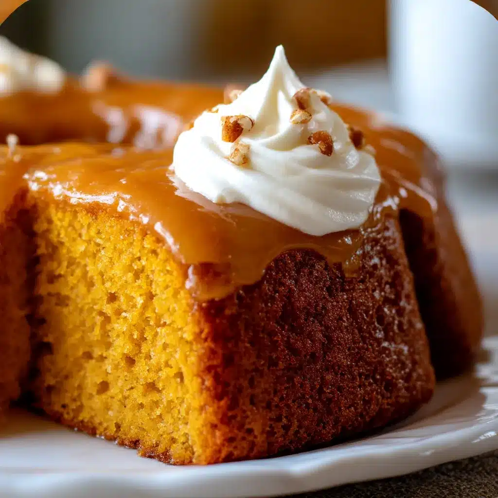 Slice of moist sweet potato butter cake with warm cinnamon spices on a rustic plate