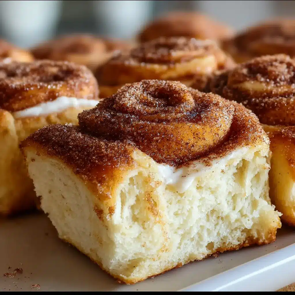 Cinnamon Sugar Cream Cheese Rolls fresh from the oven with vanilla glaze.