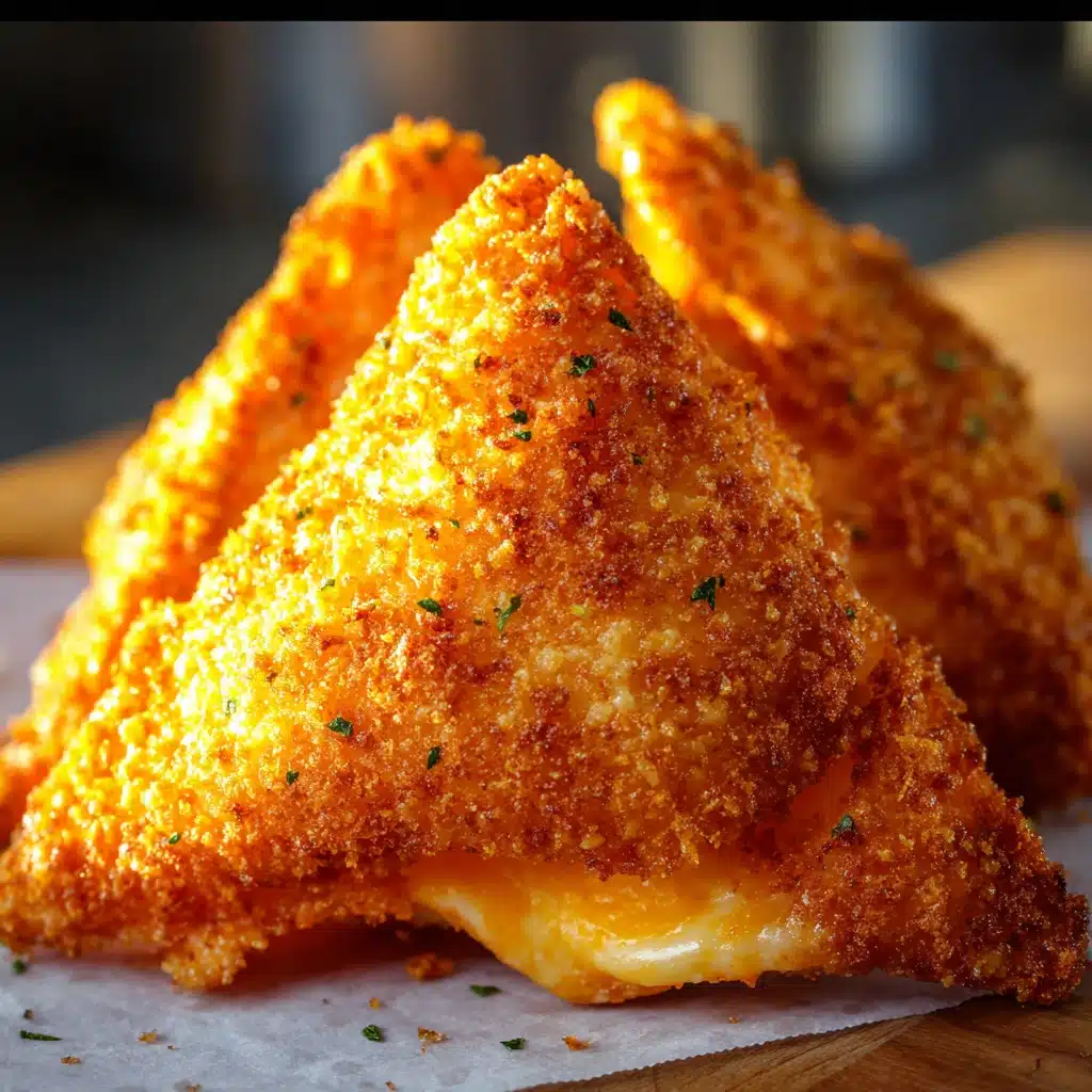 Golden fried cheese stuffed Doritos balls with crispy Doritos coating served with dipping sauces