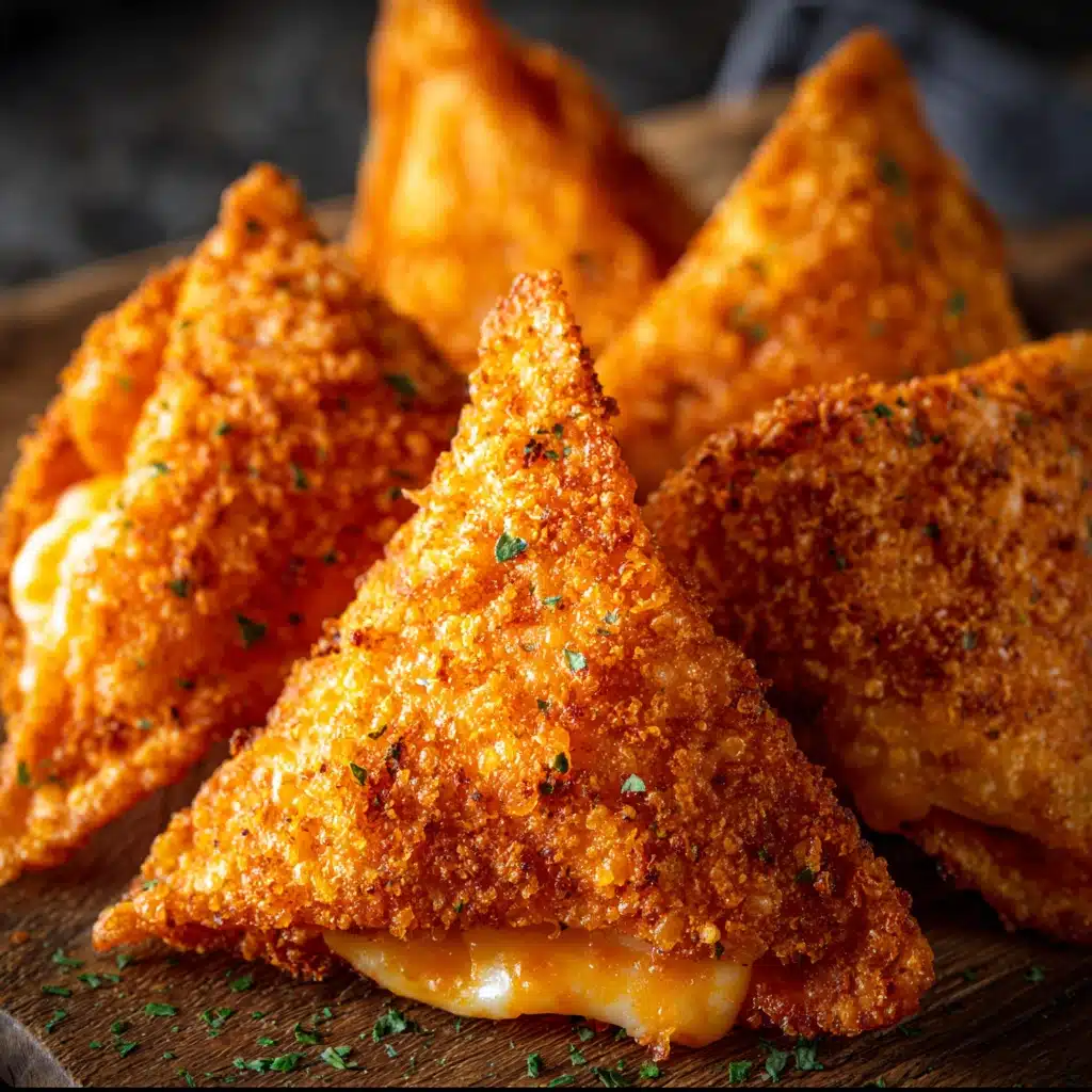 Golden fried cheese stuffed Doritos balls with crispy Doritos coating served with dipping sauces