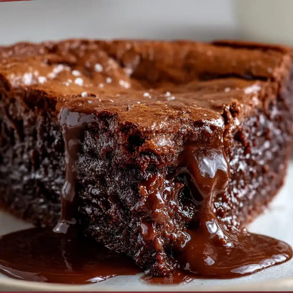 Slice of gooey brownie pie with crisp edges and chocolate chips, served with vanilla ice cream