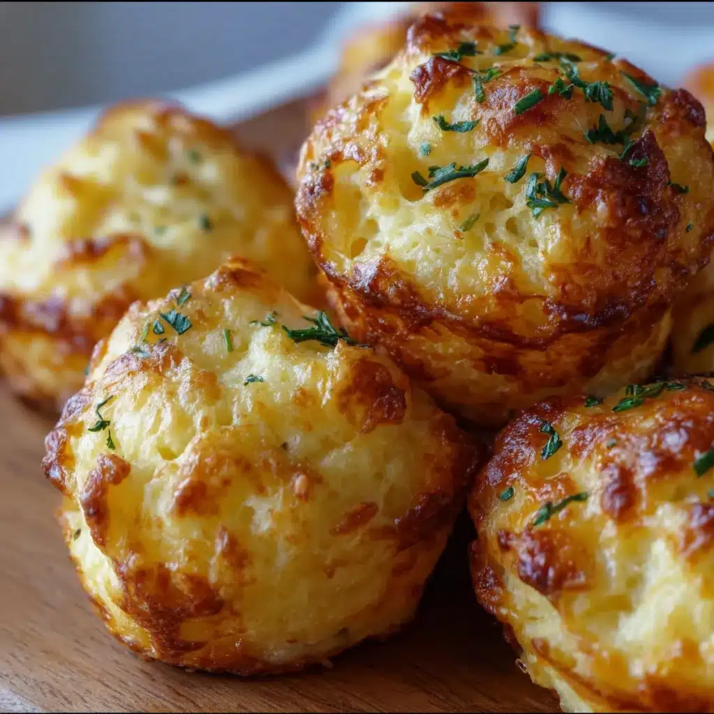 Crispy baked leftover mashed potato cheese puffs with golden edges