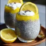 Lemon Chia Seed Parfait with Fresh Berries and Granola in Glass Jar