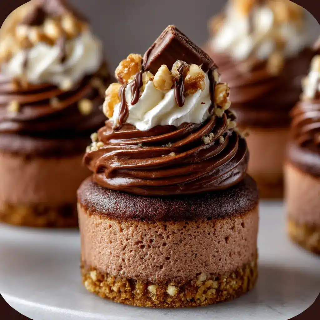 Nutella cheesecake cupcakes with chocolate cookie crust and Nutella swirl