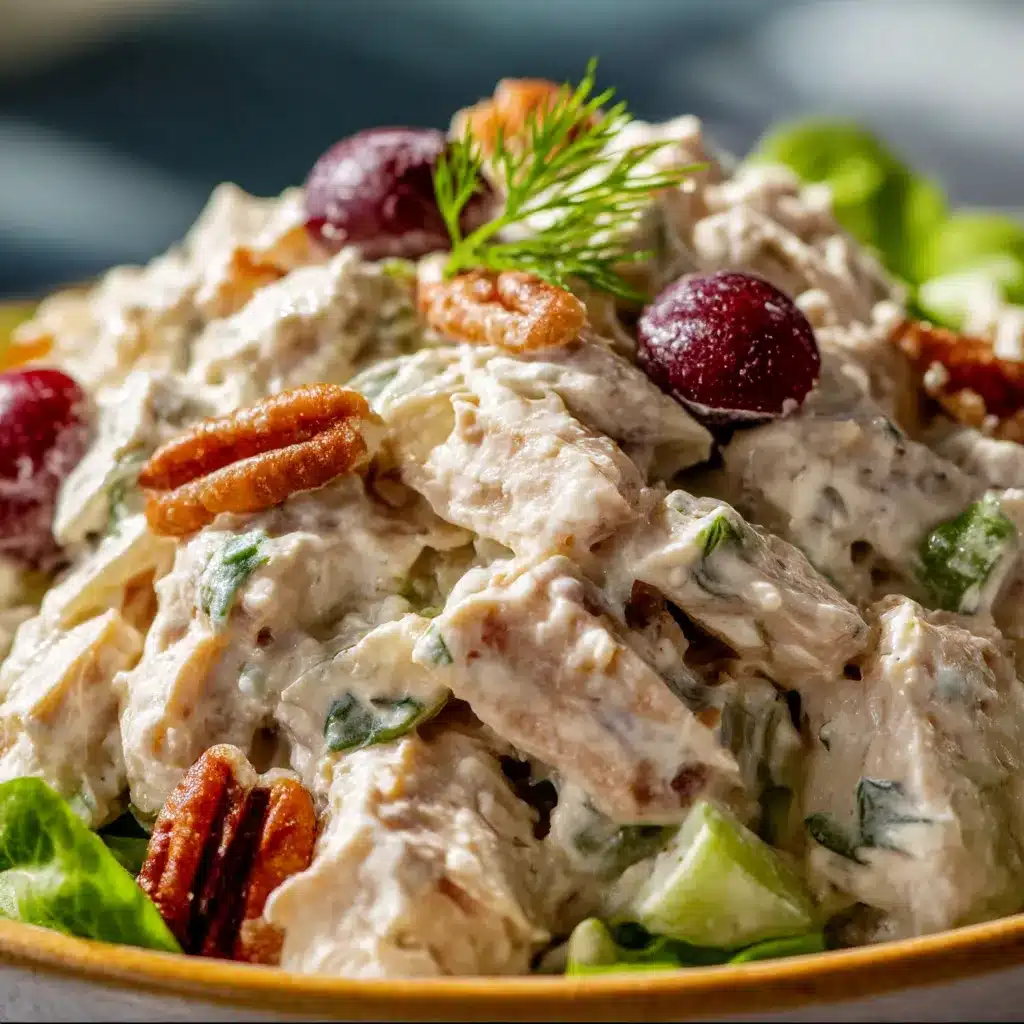 Old-Fashioned Southern Chicken Salad served in a bowl with celery and sweet pickle relish