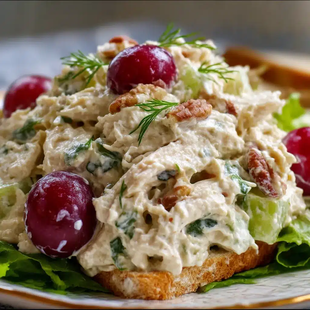 Old-Fashioned Southern Chicken Salad served in a bowl with celery and sweet pickle relish