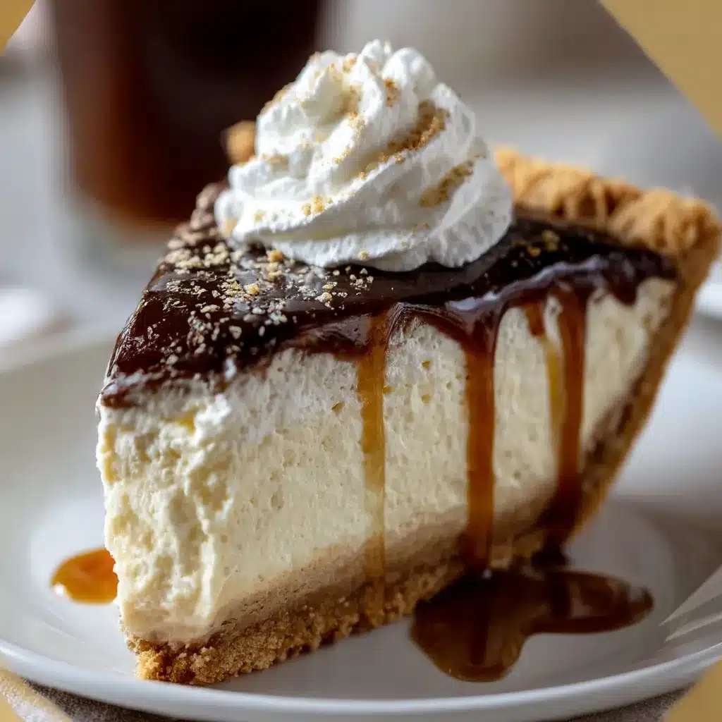 Root Beer Float Pie with whipped cream and maraschino cherries in a graham cracker crust