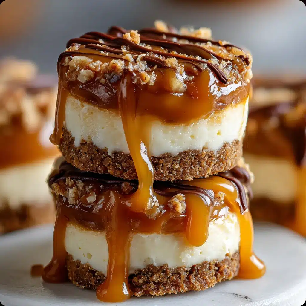 Caramel Cheesecake Cookies – soft, chewy cookies with creamy cheesecake center and caramel drizzle