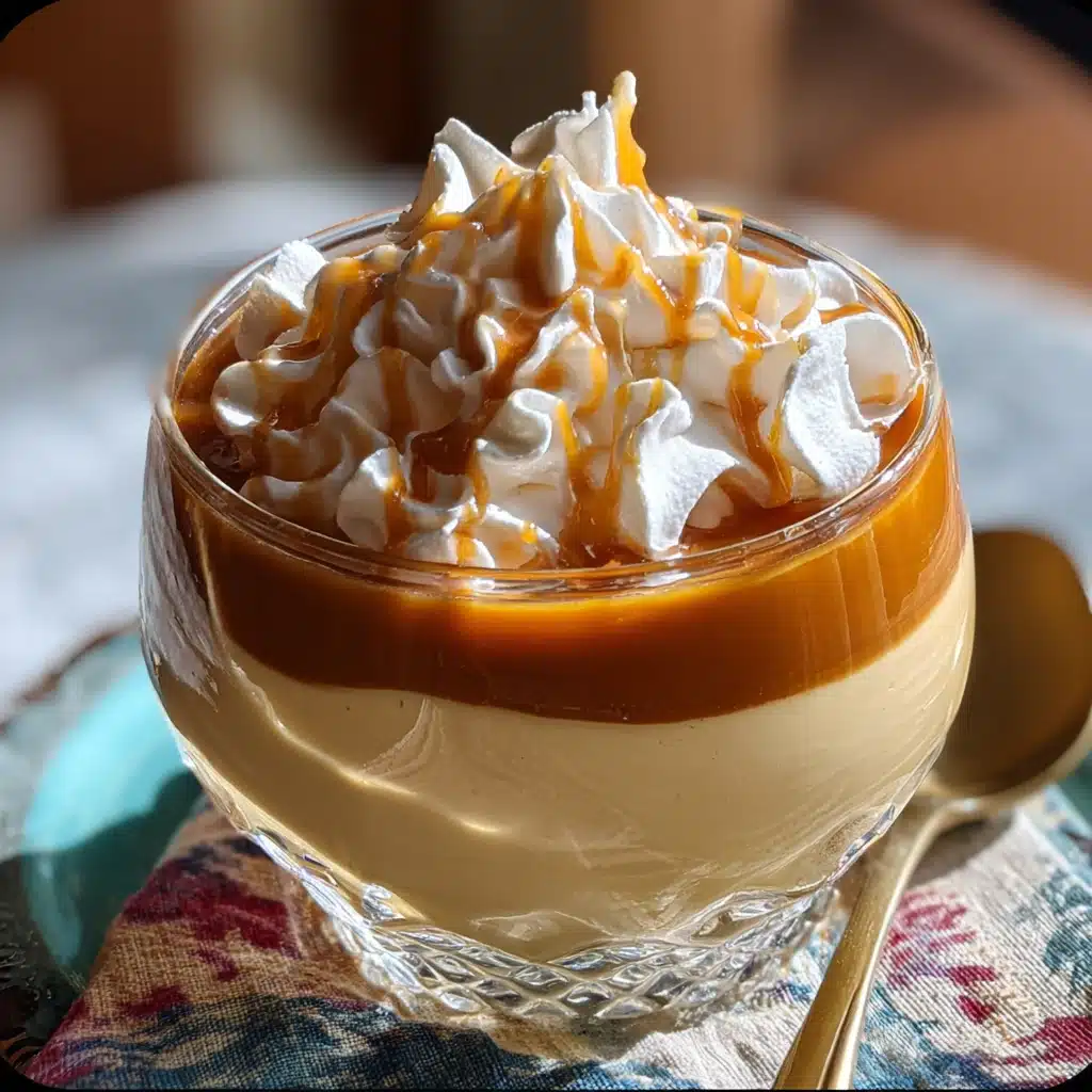 Bowl of creamy homemade butterscotch pudding topped with whipped cream