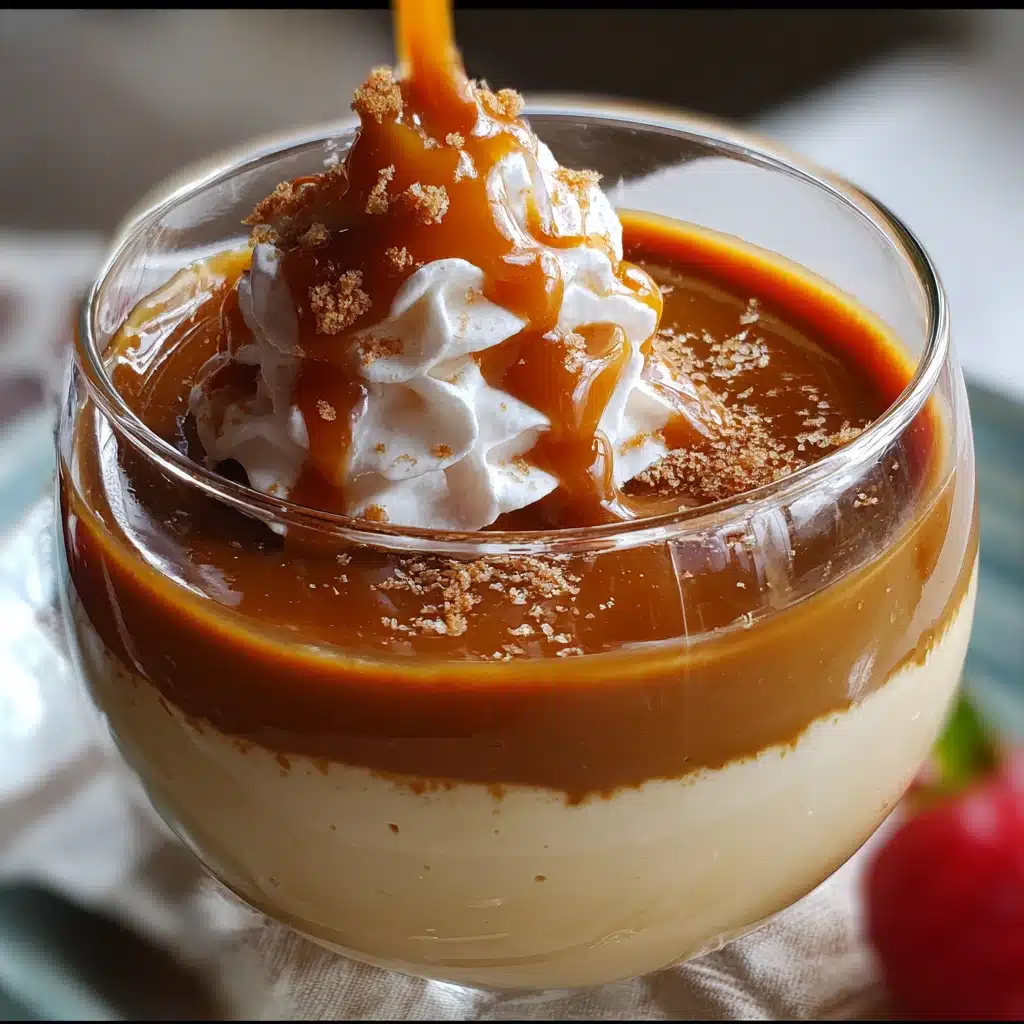 Bowl of creamy homemade butterscotch pudding topped with whipped cream