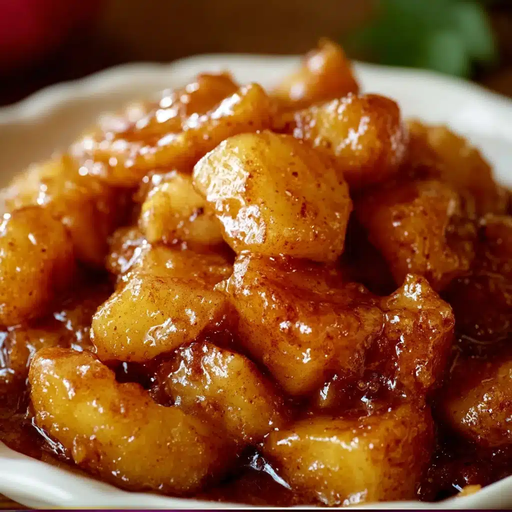 Slow cooker filled with warm cinnamon-spiced Cracker Barrel-style fried apples