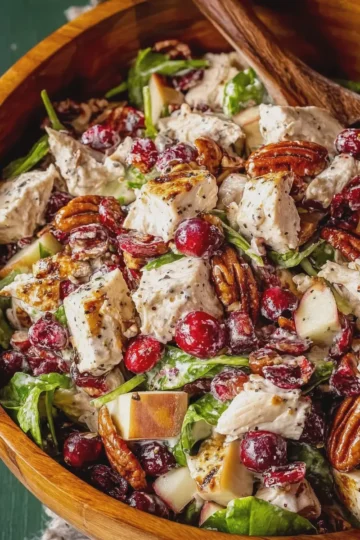 HARVEST CHICKEN SALAD WITH CRANBERRIES AND PECANS