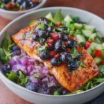 Salmon Power Bowls with Blueberry Salsa