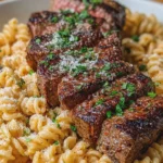 Garlic Butter Steak with Cajun Pasta