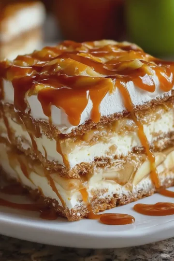Caramel Apple Eclair Cake