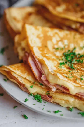 Ham and Cheese Crepes