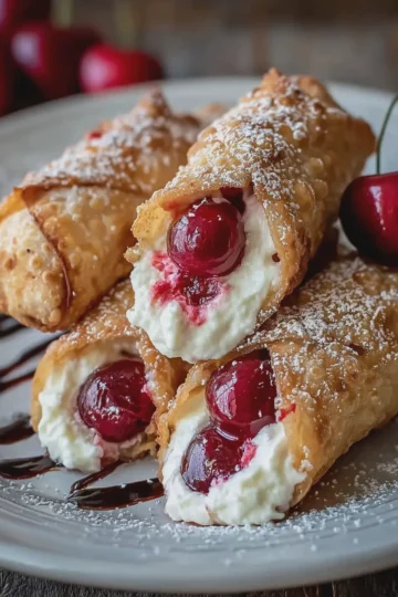 Cherry Cheesecake Egg Rolls