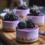 Luscious Blackberry Lavender Cheesecakes