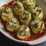 Zucchini Rolls with herbed sun-dried tomato tofu ricotta
