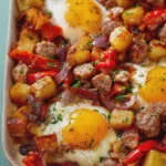 Baked sausage breakfast hash