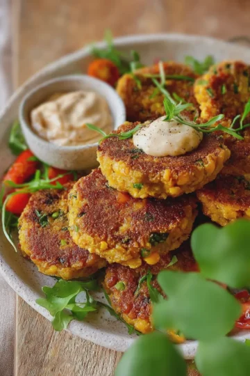 Chickpea Fritters with Veggies