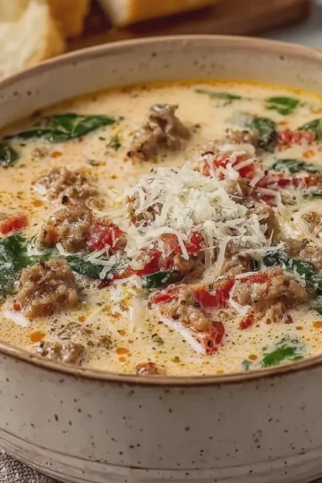 Creamy Parmesan Italian Sausage Soup