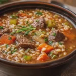 Homemade Slow Cooker Beef and Barley Soup