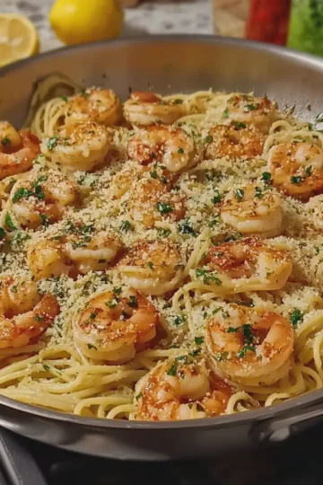 GARLIC BUTTER SHRIMP PASTA