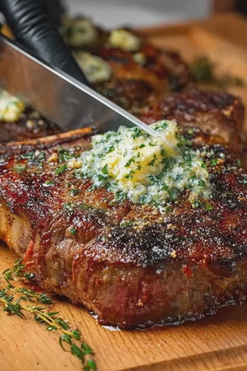 Tomahawk Steak with Garlic and Herb Butter