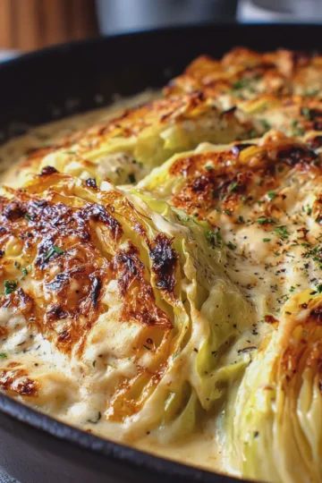 Creamy Oven-Baked Cabbage with Indulgent Parmesan Cream Sauce