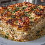 Garlic Butter Shrimp Lasagna