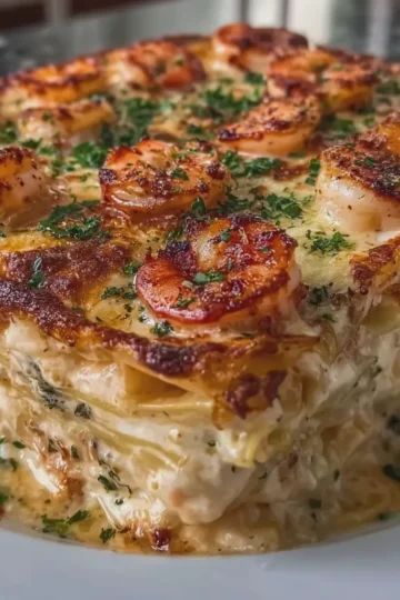 Garlic Butter Shrimp Lasagna