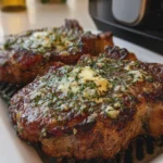 Air Fryer Garlic Herb Butter Ribeye Steaks