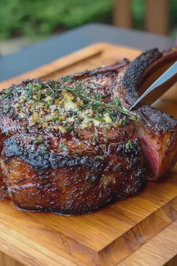 Perfectly Grilled Tomahawk Ribeye Steak