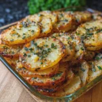 Crispy Baked Potato Slices with Garlic and Herbs