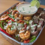 Shrimp and Steak Fajita Bowl with Creamy Sauce