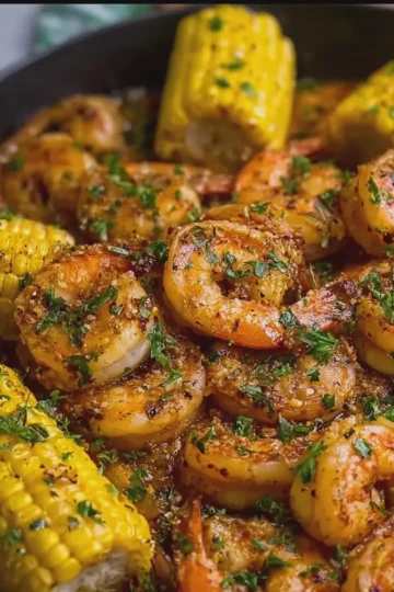 Garlic Butter Shrimp with Sweet Corn and Fresh Herbs
